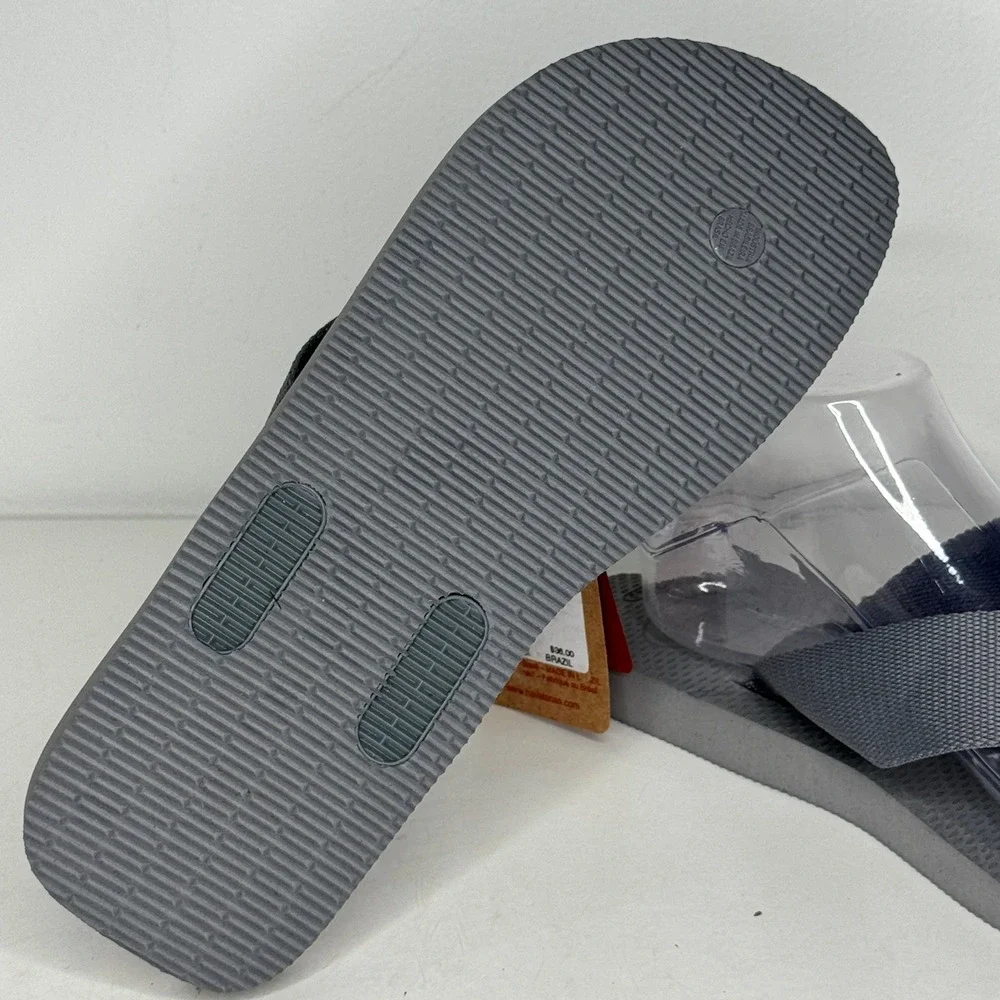 Havaianas Shoes Mens Size 8 Gray Sandals Flip Flops Casual Beach Lightweight New